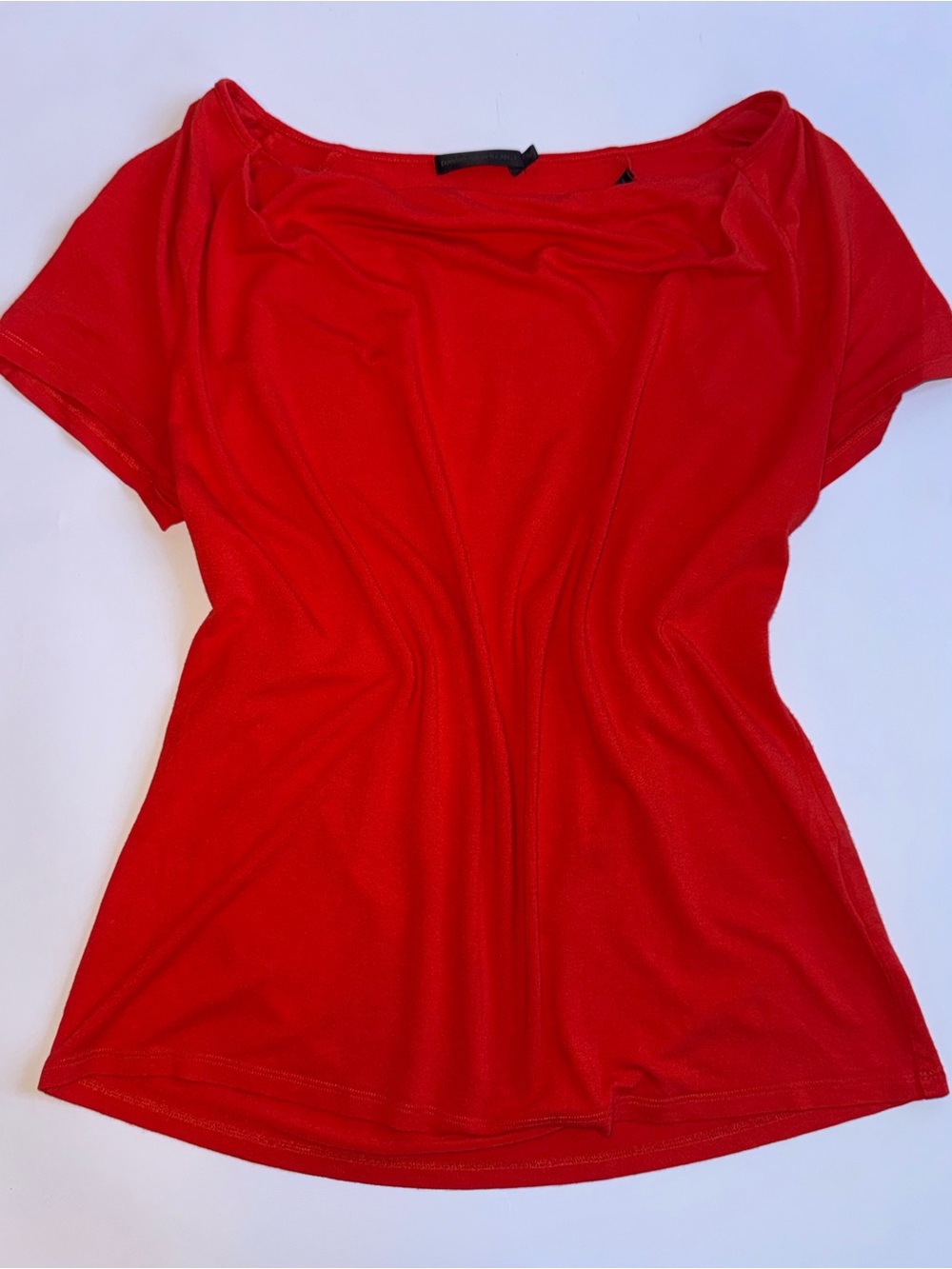 David Lawrence Australia Women’s Red Cowl Neck Short Sleeve Top Size Medium